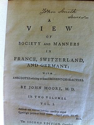 A VIEW OF SOCIETY AND MANNERS IN FRANCE, SWITZERLAND, AND GERMANY: WITH ANECDOTES RELATING TO SOM...
