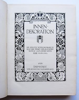 Bild des Verkufers fr Innendekoration / Innen-Dekoration (vorher: Illustrierte kunstgewerbliche Zeitschrift fr Innendekoration) - Die gesamte Wohnungskunst in Bild und Wort - Band XXXIX - Jahrgang 1928 - mit handschr. Widmung und Signatur von Emil Mewes zum Verkauf von Verlag IL Kunst, Literatur & Antiquariat