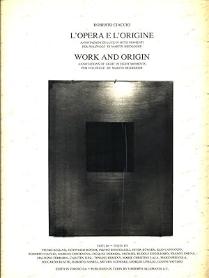 Bild des Verkufers fr L'opera e l'origine - Work and Origin zum Verkauf von Librodifaccia