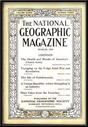 Seller image for The National Geographic Magazine, Volume XXXIII, Number Three (March, 1918) for sale by Cat's Cradle Books