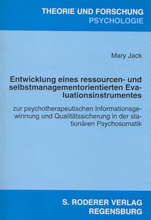 Bild des Verkufers fr Entwicklung eines ressourcen- und selbstmanagementorientierten Evaluationsinstrumentes zur psychotherapeutischen Informationsgewinnung und Qualittssicherung in der stationren Psychosomatik. Mit zahlr. graph. Darst. (= Theorie und Forschung - Psychologie, Band 214). zum Verkauf von Buch von den Driesch