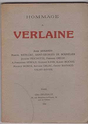 Hommage à Verlaine. Poèmes dits et discours prononcés à la Cérémonie du Jardin du Luxembourg le 2...