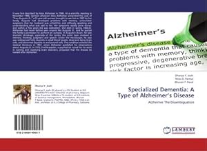 Imagen del vendedor de Specialized Dementia: A Type of Alzheimers Disease : Alzheimer The Disambiguation a la venta por AHA-BUCH GmbH