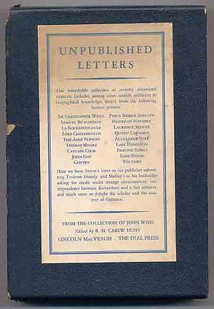 Seller image for Unpublished Letters: From the Collection of John Wild for sale by Between the Covers-Rare Books, Inc. ABAA