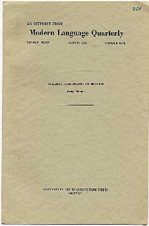 Bild des Verkufers fr An Offprint From Modern Language Quarterly, Syllabic Consonants in English zum Verkauf von Between the Covers-Rare Books, Inc. ABAA