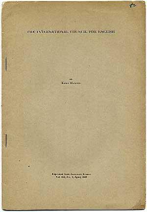 Bild des Verkufers fr The International Council For English zum Verkauf von Between the Covers-Rare Books, Inc. ABAA