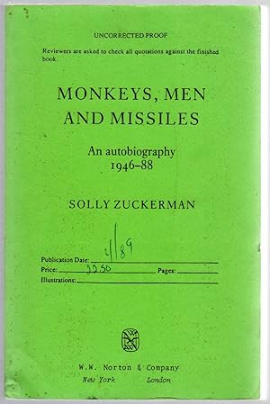 Bild des Verkufers fr Monkeys, Men and Missiles: An Autobiography 1946-88 zum Verkauf von Between the Covers-Rare Books, Inc. ABAA