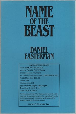 Bild des Verkufers fr Name of The Beast zum Verkauf von Between the Covers-Rare Books, Inc. ABAA