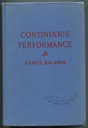 Bild des Verkufers fr Continuous Performance: The Story of A.J. Balaban zum Verkauf von Between the Covers-Rare Books, Inc. ABAA