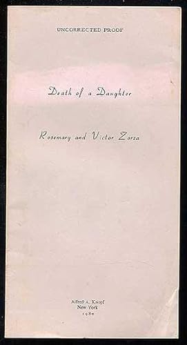 Image du vendeur pour Death of a Daughter mis en vente par Between the Covers-Rare Books, Inc. ABAA