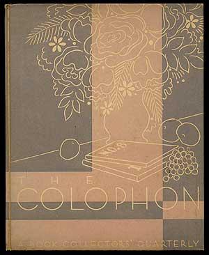 Seller image for The Colophon: A Book Collector's Quarterly: Part Eight, Volume Two for sale by Between the Covers-Rare Books, Inc. ABAA