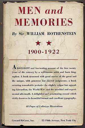 Bild des Verkufers fr Men and Memories: Recollections of William Rothenstein, 1900-1922: [Volume Two Only] zum Verkauf von Between the Covers-Rare Books, Inc. ABAA