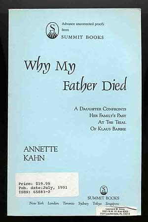 Bild des Verkufers fr Why My Father Died zum Verkauf von Between the Covers-Rare Books, Inc. ABAA