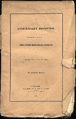 Imagen del vendedor de An Anniversary Discourse, Delivered Before the New York Historical Society a la venta por Between the Covers-Rare Books, Inc. ABAA