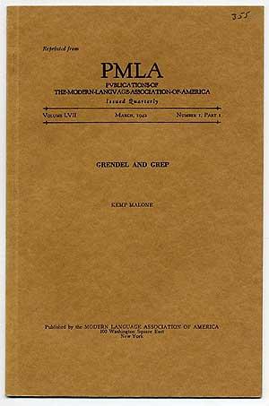 Bild des Verkufers fr PMLA: Volume LVII, March, 1942, #1, Part 1: Grendel and Grep zum Verkauf von Between the Covers-Rare Books, Inc. ABAA