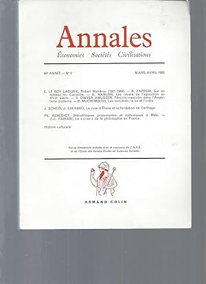 Annales / Economie Sociétés Civilisations - N°2 / mars-avril 1985