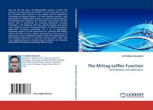 Seller image for The Mittag-Leffler Function : Generalization and Applications for sale by AHA-BUCH GmbH
