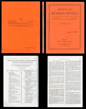 Seller image for Study of Nuclear Structure by Electromagnetic Excitation with Accelerated Ions in Reviews of Modern Physics 28, 4, October, 1956, pp. 432-542 for sale by Atticus Rare Books