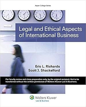 Bild des Verkufers fr Legal & Ethical Aspects of International Business zum Verkauf von BarristerBooks