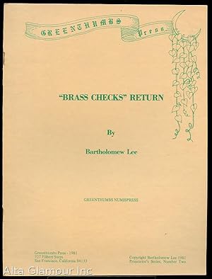 Seller image for BRASS CHECKS" RETURN; An Excursus in Erotic Numismatics, or The Spintriae Roll Again for sale by Alta-Glamour Inc.