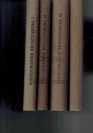 Bild des Verkufers fr Bibliographie zur Geschichte der Mark Brandenburg. Teil I, II, III und IV. zum Verkauf von Dobben-Antiquariat Dr. Volker Wendt