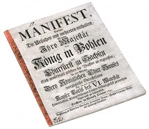 Manifest, Darinne Die Ursachen mit mehreren enthalten, Warum Ihro Majestät Der König in Pohlen Un...