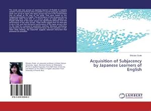 Seller image for Acquisition of Subjacency by Japanese Learners of English for sale by AHA-BUCH GmbH