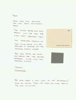 Seller image for Lord John Press Internal Memo to Herb Yellin from George, with paper and buckram samples for the upcoming publishing of Ross MacDonald's A Collection Of Reviews. for sale by Wittenborn Art Books
