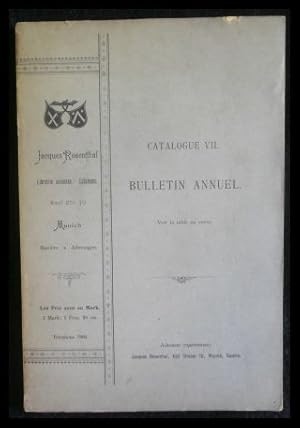 Image du vendeur pour Catalogue VII. Bulletin annuel mis en vente par ANTIQUARIAT Franke BRUDDENBOOKS