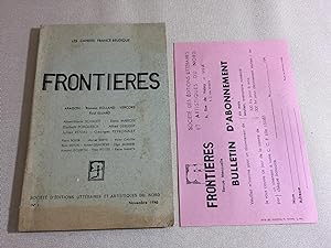 Frontieres. Cahiers France-Belgique. Revue Mensuelle Régionale. - No. 1, Novembre 1946.