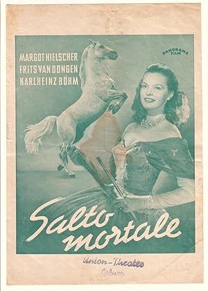 Werbeblatt für den Film Salto mortale mit Margot Hielscher, Frits van Dongen, Karlheinz Böhm, Ger...