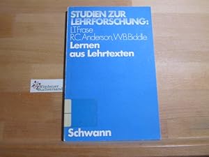 Bild des Verkufers fr Lernen aus Lehrtexten. Lawrence T. Frase, Richard C. Anderson u. W. Barry Biddle. [Dt. bers.: Barbara Feger] / Studien zur Lehrforschung ; Bd. 18 zum Verkauf von Antiquariat im Kaiserviertel | Wimbauer Buchversand