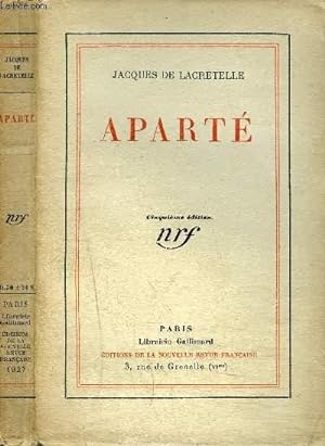 Seller image for APARTE for sale by Le-Livre