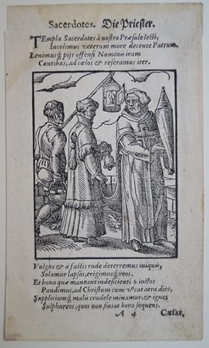 Die Priester. Original Holzschnitt von Jost Amman um 1560. Erste lateinische Ausgabe des Amman'sc...