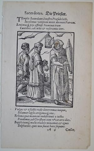 Die Priester. Original Holzschnitt von Jost Amman um 1560. Erste lateinische Ausgabe des Amman'sc...