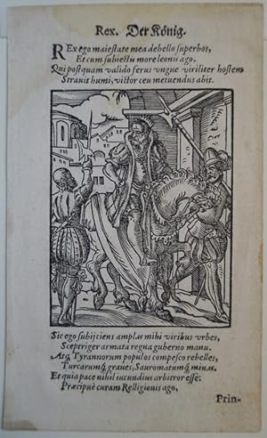 Der König. Original Holzschnitt von Jost Amman um 1560. Erste lateinische Ausgabe des Amman'schen...