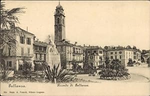Bild des Verkufers fr Ansichtskarte / Postkarte Pallanza Verbania Piemonte, Platz mit Denkmal, Glockenturm zum Verkauf von akpool GmbH