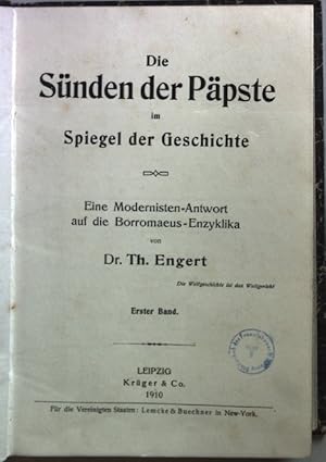 Seller image for Die Snden der Ppste im Spiegel der Geschichte. Eine Modernisten-Antwort auf die Borromaeus-Enzyklika (2 Bnde) - Bd.I/ II. for sale by books4less (Versandantiquariat Petra Gros GmbH & Co. KG)