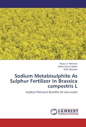 Bild des Verkufers fr Sodium Metabisulphite As Sulphur Fertilizer In Brassica campestris L : Sulphur Pollutant Benefits At Low Levels zum Verkauf von AHA-BUCH GmbH