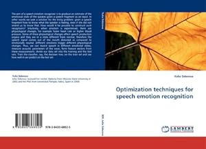 Seller image for Optimization techniques for speech emotion recognition for sale by AHA-BUCH GmbH