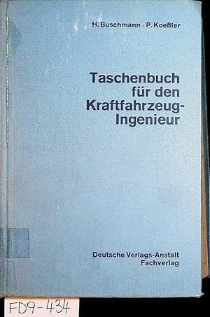Imagen del vendedor de Taschenbuch fr den Kraftfahrzeug-Ingenieur. a la venta por ANTIQUARIAT.WIEN Fine Books & Prints