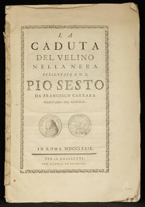 Bild des Verkufers fr La caduta del Velino nella Nera presentata a N. S. Pio Presto da Francesco Carrara segretario del Consilio. zum Verkauf von Centralantikvariatet