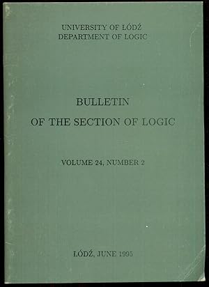 Seller image for Bulletin of the Section of Logic, Volumes 24, Number 1 for sale by Antikvariat Valentinska