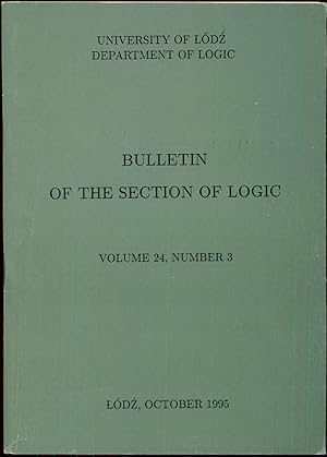 Seller image for Bulletin of the Section of Logic, Volumes 24, Number 3 for sale by Antikvariat Valentinska