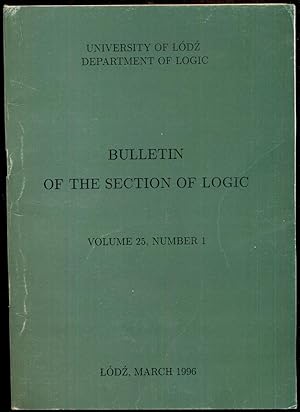 Seller image for Bulletin of the Section of Logic, Volumes 25, Number 1 for sale by Antikvariat Valentinska