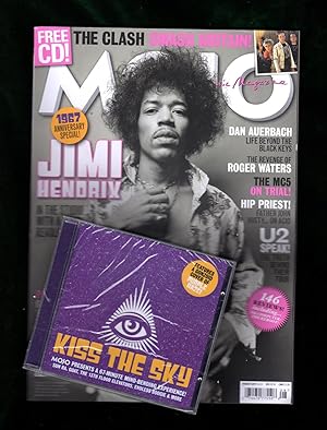 Mojo Magazine - August, 2017. Jimi Hendrix Cover. Bonus Cover-Mounted "Kiss the Sky" CD Tipped On...