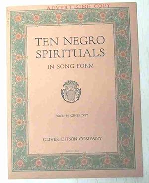 Imagen del vendedor de TEN NEGRO SPIRITUALS a la venta por Xerxes Fine and Rare Books and Documents