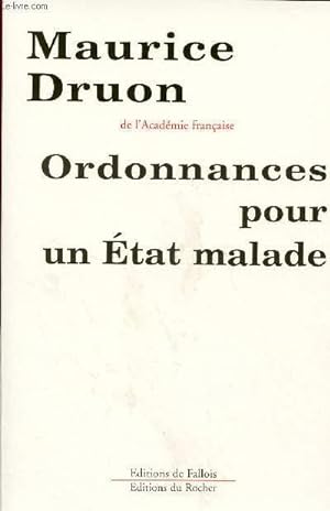 Seller image for ORDONNANCES POUR UN ETAT MALADE for sale by Le-Livre