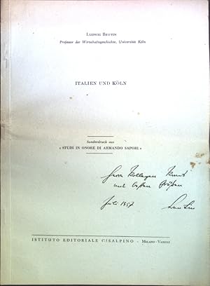 Image du vendeur pour Italien und Kln; Sonderdruck aus: Studi in onore di Armando Sapori; mis en vente par books4less (Versandantiquariat Petra Gros GmbH & Co. KG)