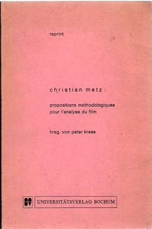 Bild des Verkufers fr Propositions mthodologiques pour l'analyse du film . zum Verkauf von Librera Astarloa